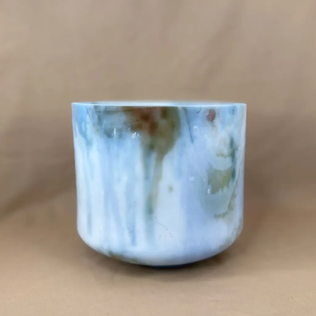 [2333] Dragon's Blood & Sacred Geometry Tea Quartz Crystal Singing Bowl | 9" G# Note | #2333