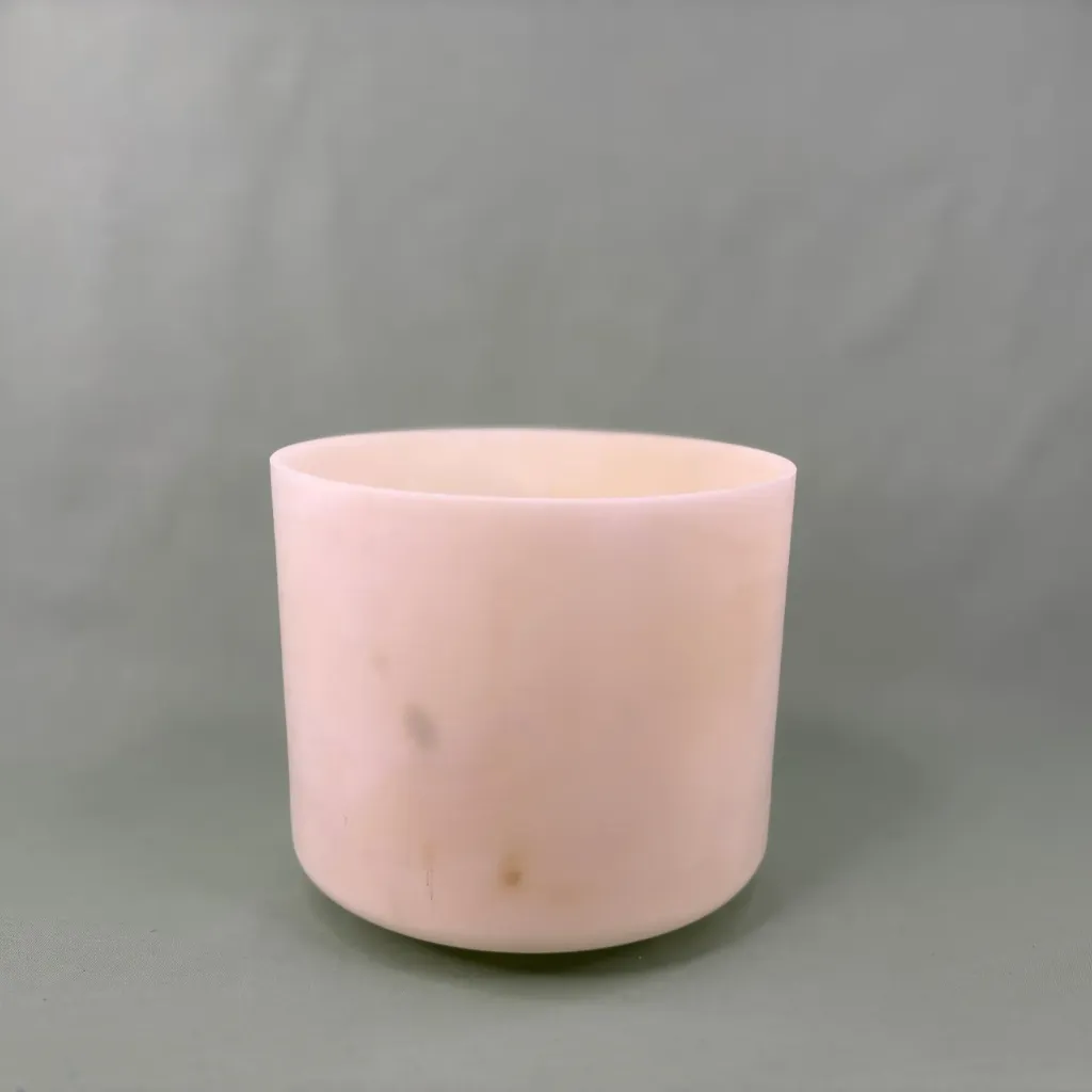 [2592] Calcium Quartz Crystal Singing Bowl | 8" F Note | #2592
