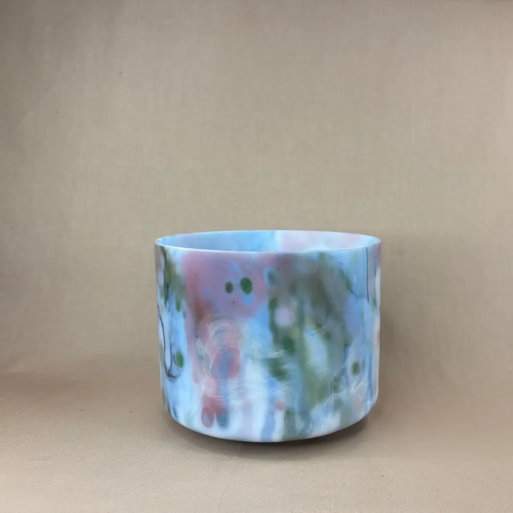 [184] Dragon's Blood & Sacred Geometry Tea Quartz Crystal Singing Bowl | 8" F# Note | A=432 Tuning | #184