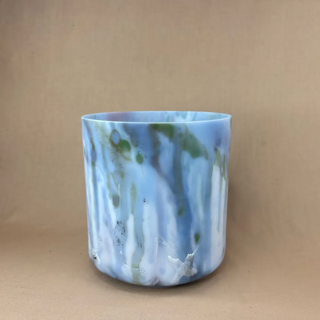 [612] Dragon's Blood & Sacred Geometry Tea Quartz Crystal Singing Bowl | 7" E Note | C=528 Tuning | #612