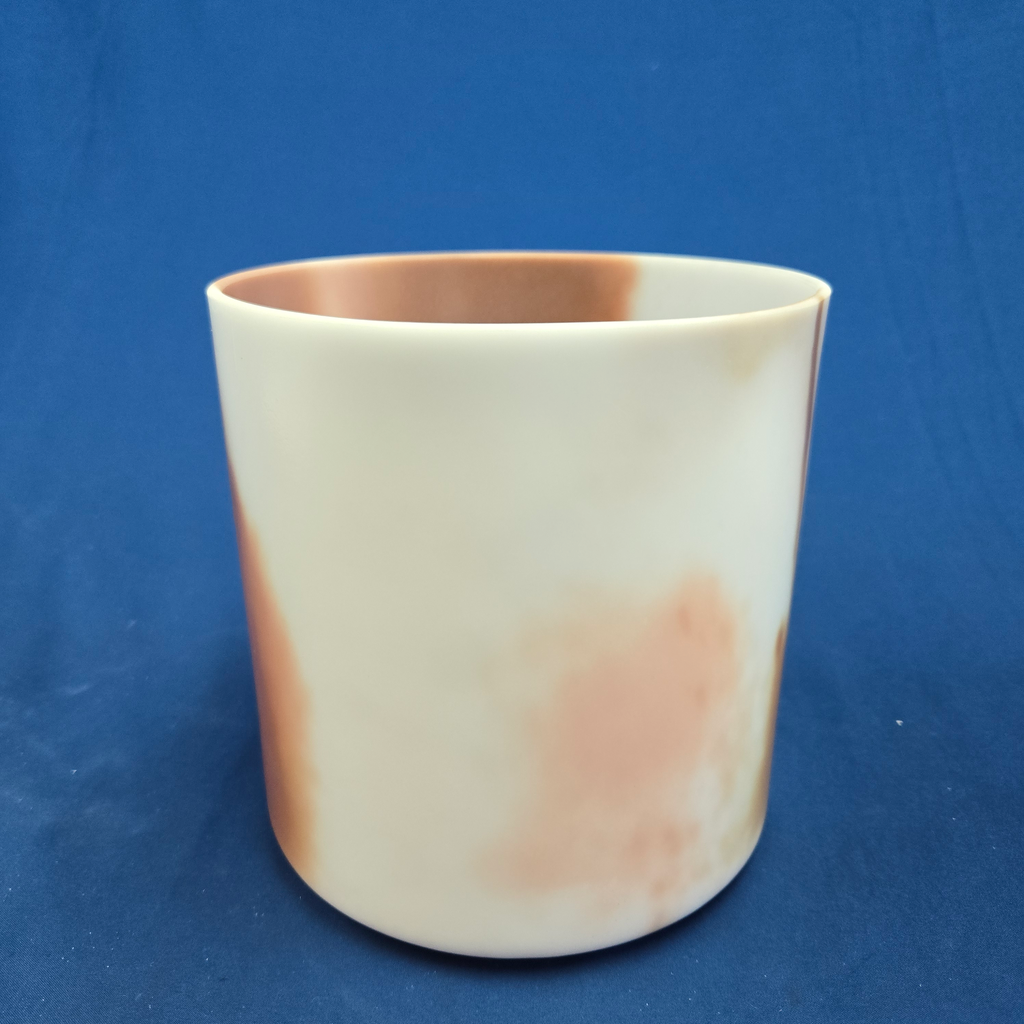 [3483] [#3483] Cacao & Rose Petal Infused Quartz Crystal Singing Bowl | 7" | 4G-9 | 389 Hz