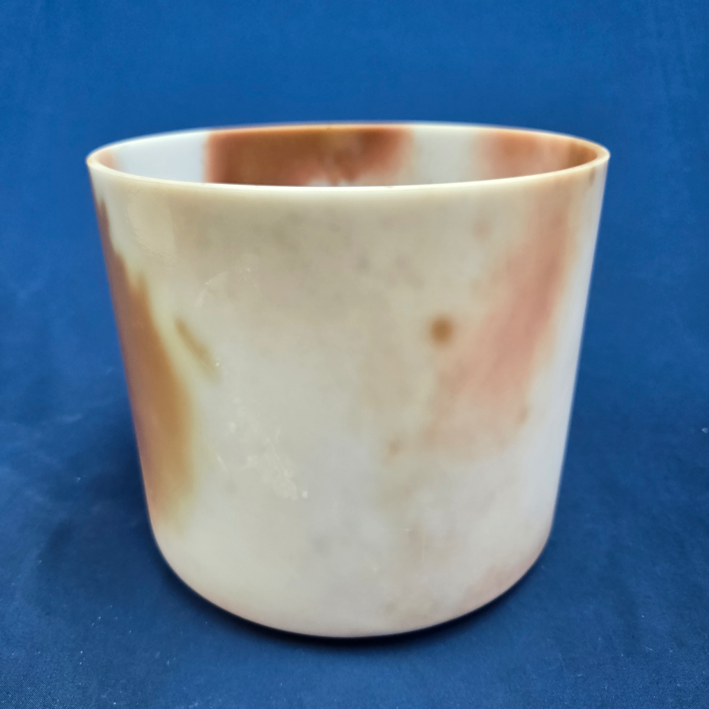[#3488] Cacao & Rose Petal Infused Quartz Crystal Singing Bowl | 7" | 4G-3 | 391 Hz