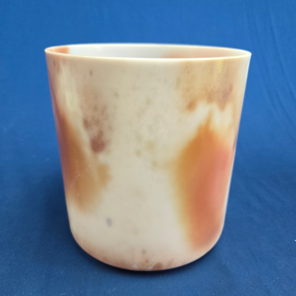 [3497] [#3497] Cacao & Rose Petal Infused Quartz Crystal Singing Bowl | 7" | 4F#+17 | 373 Hz