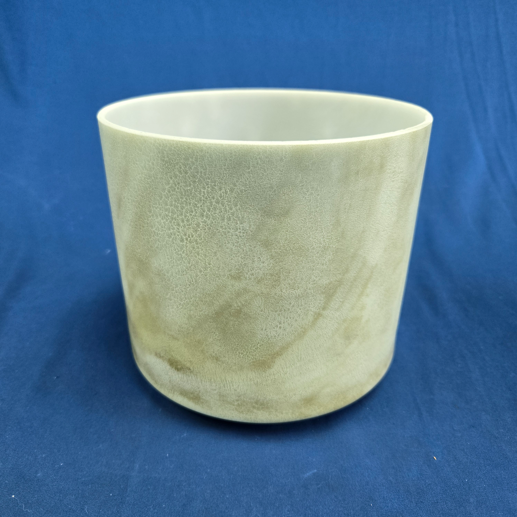 [#3515] Matcha Infused Quartz Crystal Singing Bowl | 7" | 4G-28 | 385 Hz