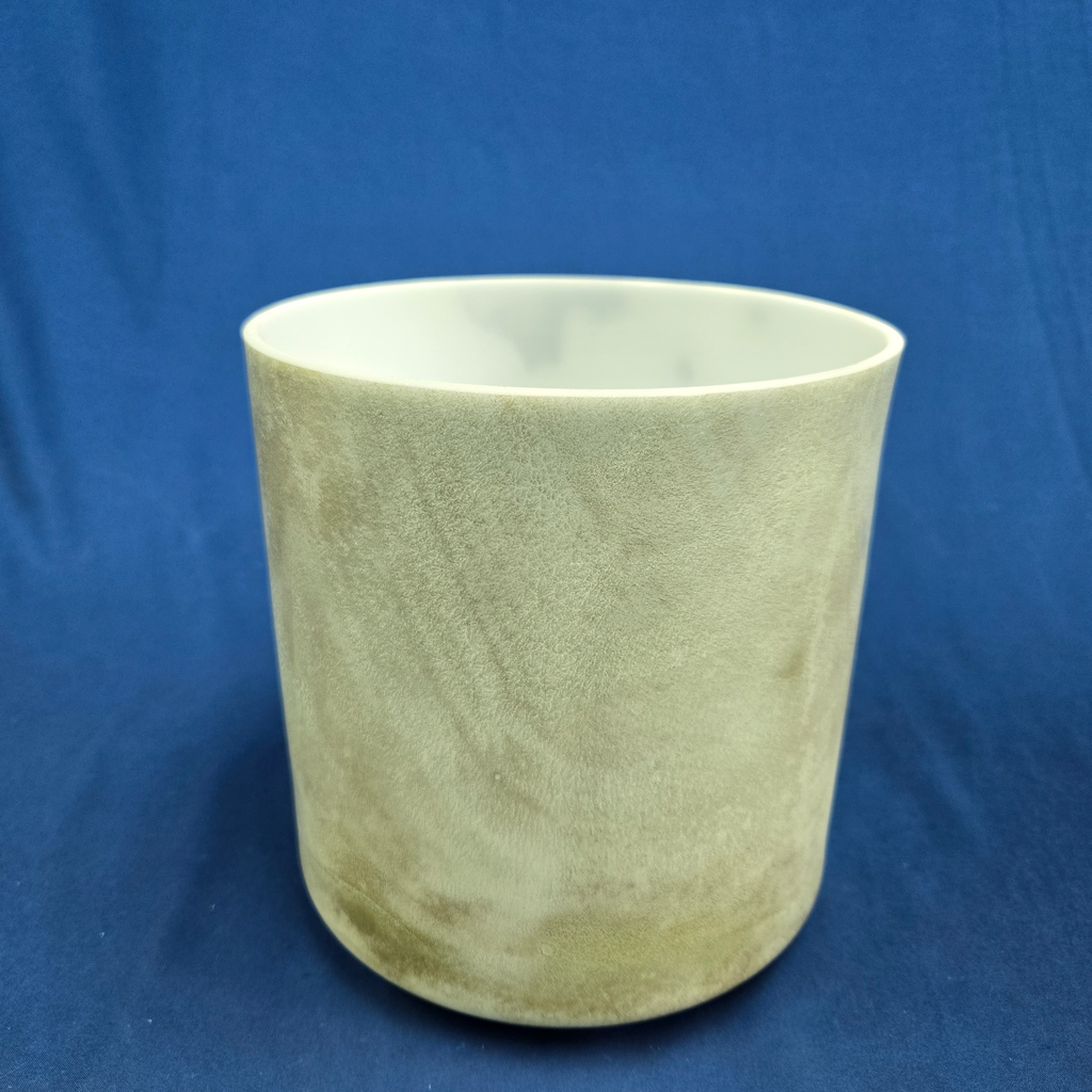 [#3517] Matcha Infused Quartz Crystal Singing Bowl | 7" | 4G-37 | 383 Hz