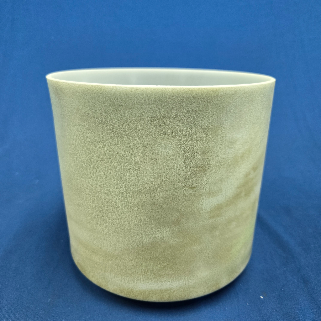 [3520] [#3520] Matcha Infused Quartz Crystal Singing Bowl | 7" | 4F#-4 | 369 Hz