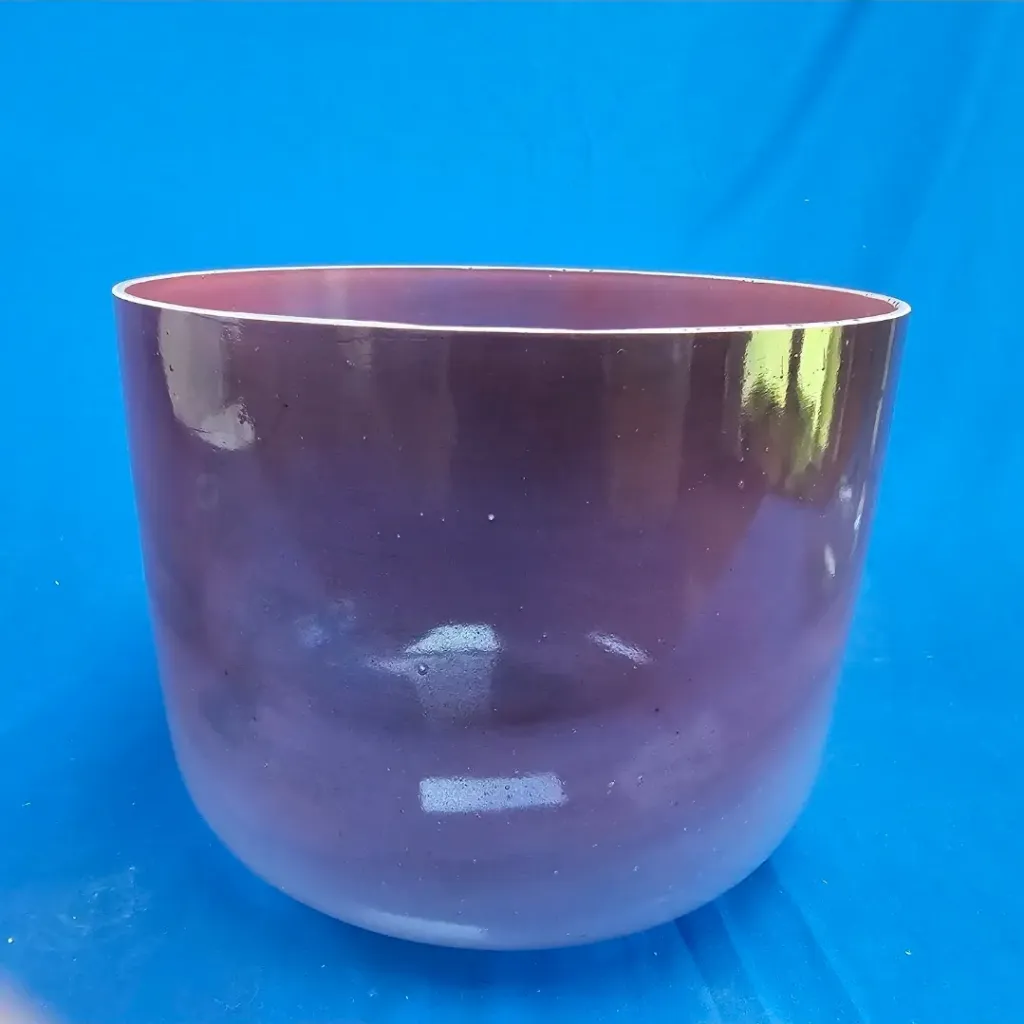 [#3575] Purpurite Infused Quartz Crystal Singing Bowl | 12" | 3D-41 | 143 Hz