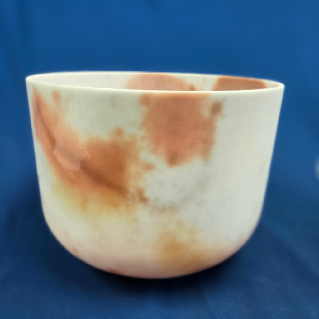 [3588] [#3588] Cacao & Rose Petal Infused Quartz Crystal Singing Bowl | 10" | 3B-36 | 241 Hz