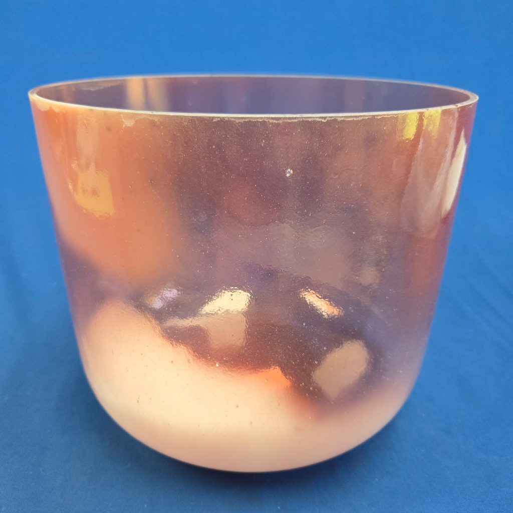 [#3687] Rose Quartz Infused Quartz Crystal Singing Bowl | 10" | 3F+36 | 178 Hz