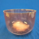 [#3688] Rose Quartz Infused Quartz Crystal Singing Bowl | 10" | 3E -23 | 162 Hz