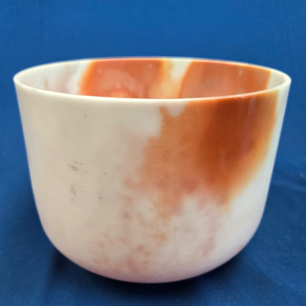 [#3700] Cacao & Rose Petal Infused Quartz Crystal Singing Bowl | 10" | 3A#+13 | 234 Hz