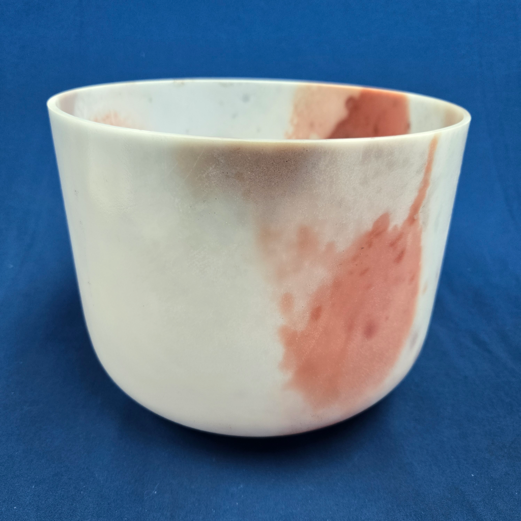 [#3701] Cacao & Rose Petal Infused Quartz Crystal Singing Bowl | 10" | 3G+3 | 196 Hz