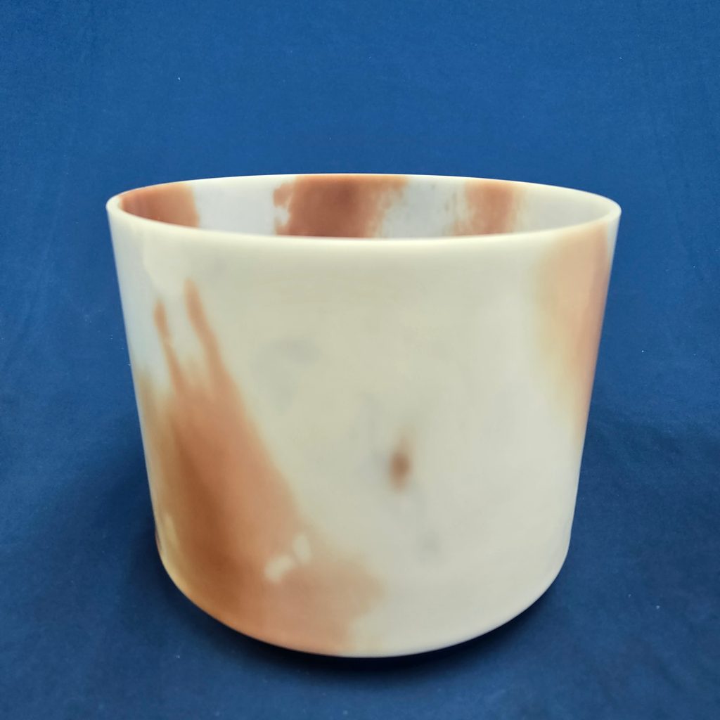 [#3777] Cacao & Rose Petal Infused Quartz Crystal Singing Bowl | 8" | 4D#-19 | 307 Hz