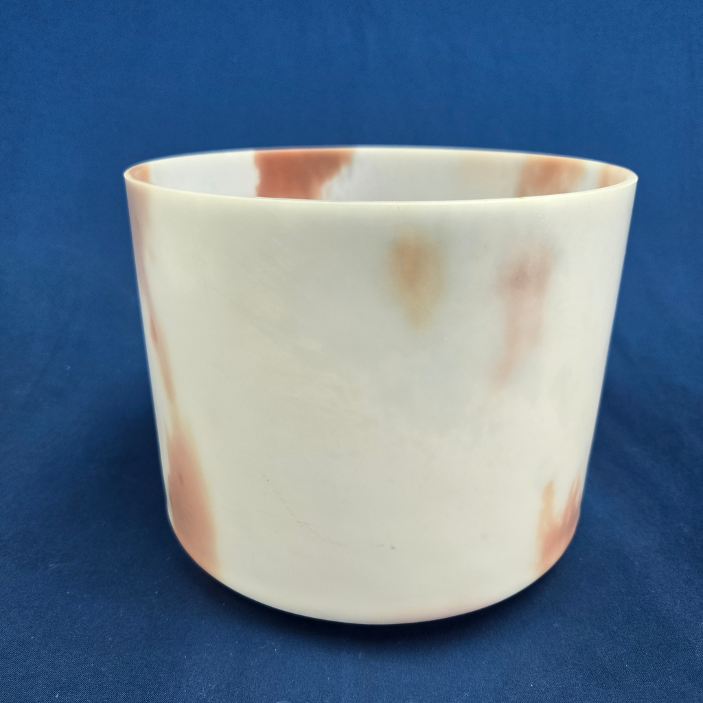 [#3779] Cacao & Rose Petal Infused Quartz Crystal Singing Bowl | 8" | 4D#+19 | 314 Hz
