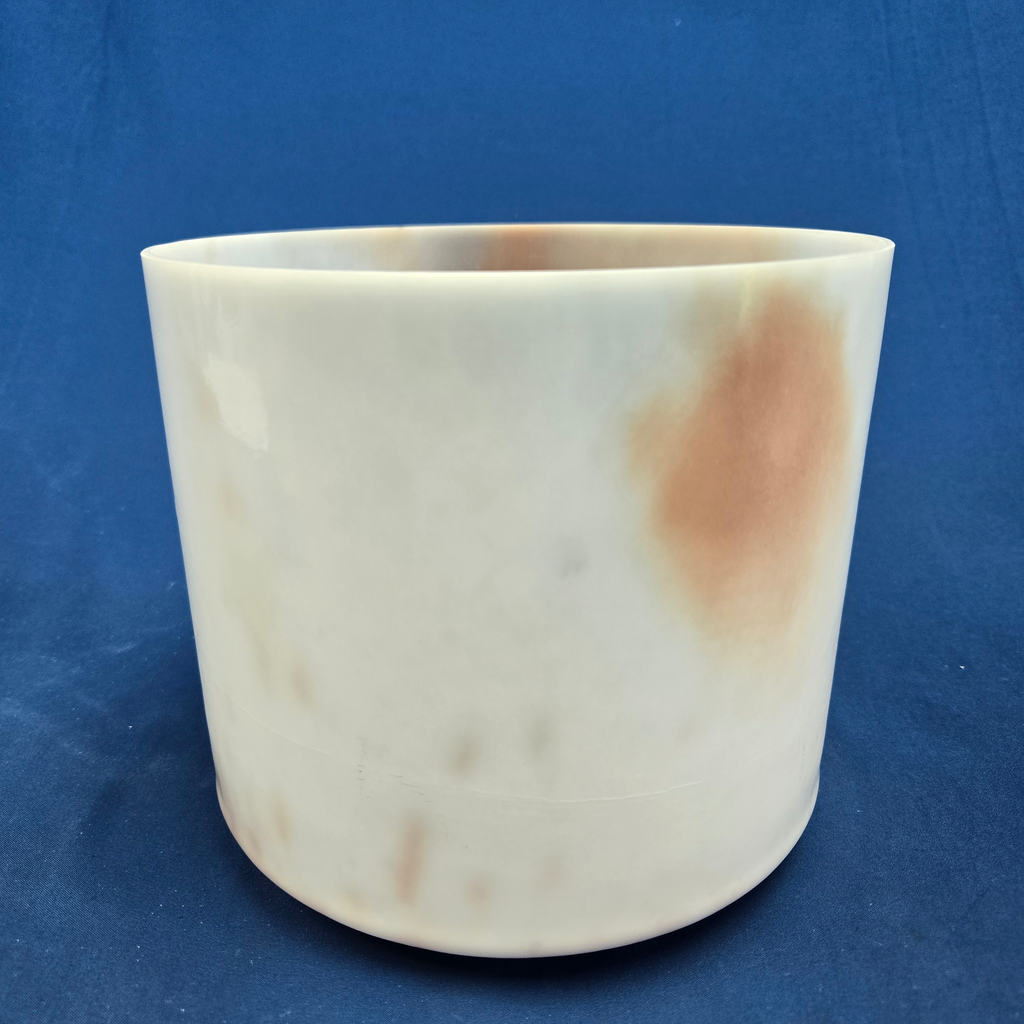 [#3780] Cacao & Rose Petal Infused Quartz Crystal Singing Bowl | 8" | 4D-20 | 290 Hz