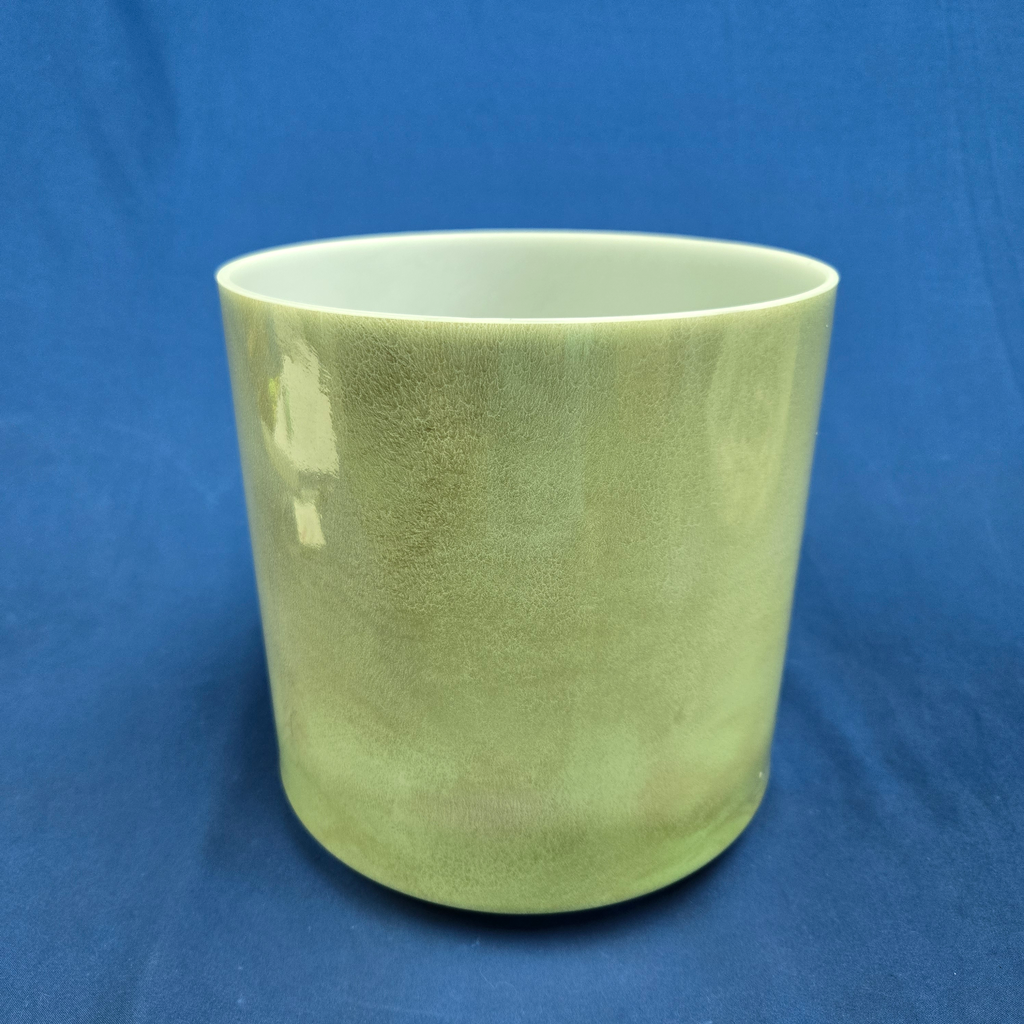 [3795] [#3795] Matcha Infused Quartz Crystal Singing Bowl | 8" | 4D-36 | 287 Hz
