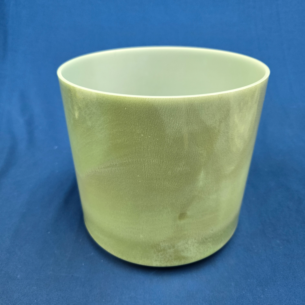 [3801] [#3801] Matcha Infused Quartz Crystal Singing Bowl | 8" | 4C#-32 | 272 Hz