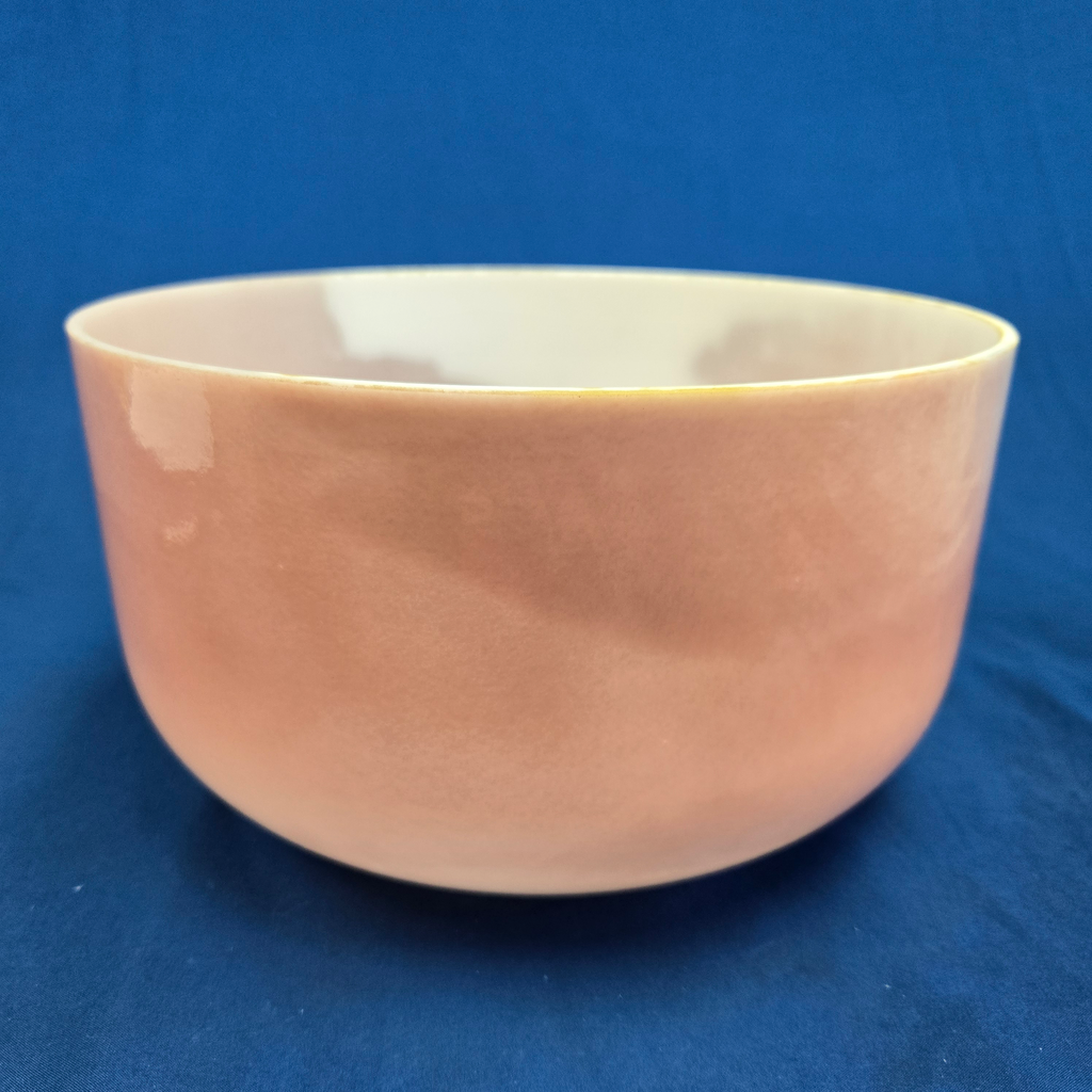 [#4040] Rose Quartz Infused Quartz Crystal Singing Bowl | 10" | 3A+23 | 222 Hz