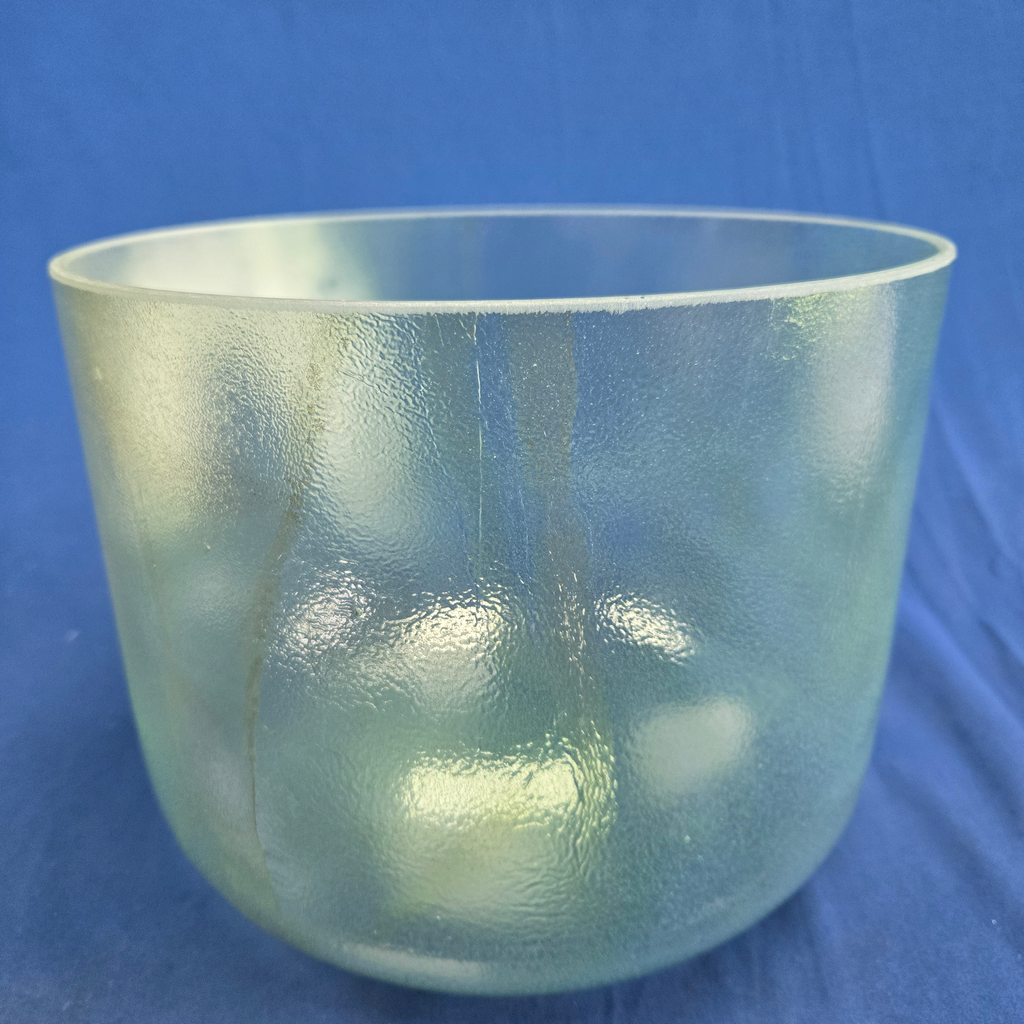 [#4080] Green Amythist Infused Quartz Crystal Singing Bowl | 10" | 3A+32 | 224 Hz