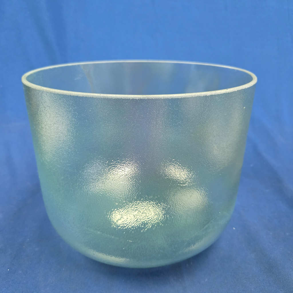 [#4082] Green Amythist Infused Quartz Crystal Singing Bowl | 10" | 3A+48 | 226 Hz