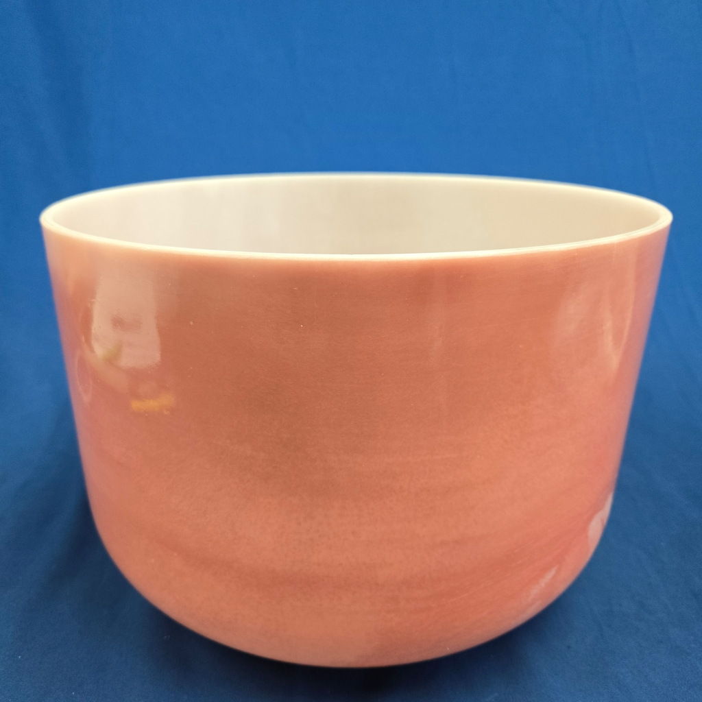 [4130] [#4130] Rose Quartz Infused Quartz Crystal Singing Bowl | 12" | 3F#-31 | 181 Hz