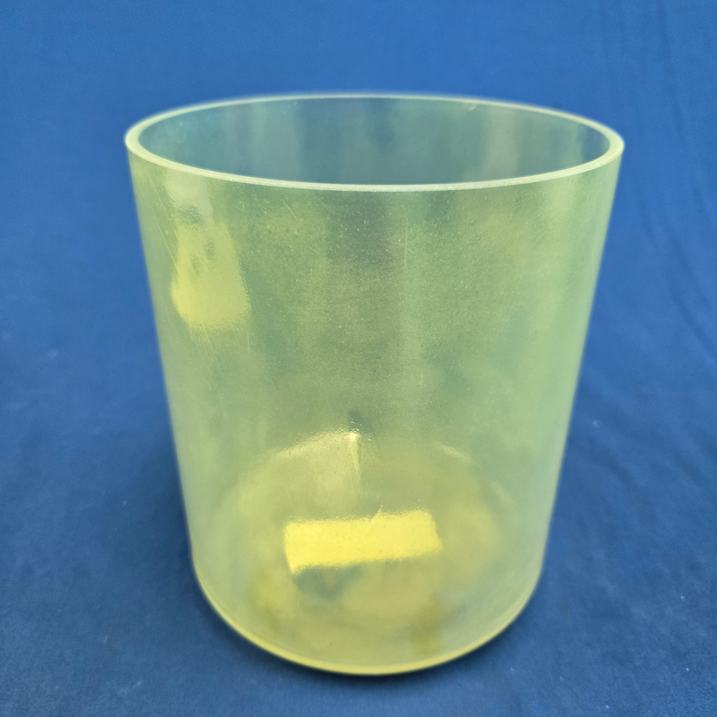 [#4177] Apache Peridot Infused Quartz Crystal Singing Bowl | 6" | 4B+25 | 501 Hz