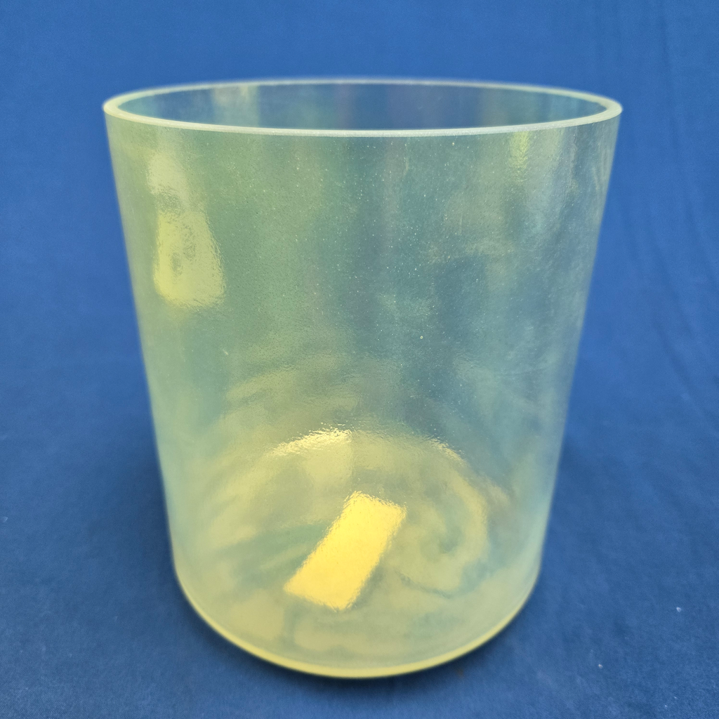 [4179] [#4179] Apache Peridot Infused Quartz Crystal Singing Bowl | 6" | 4B+9 | 496 Hz