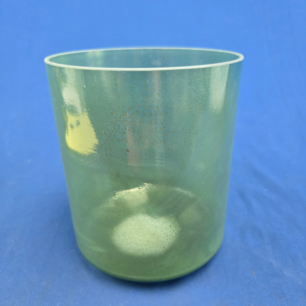 [#4180] Moldavite Infused Quartz Crystal Singing Bowl | 6" | 4G#+30 | 22 Hz