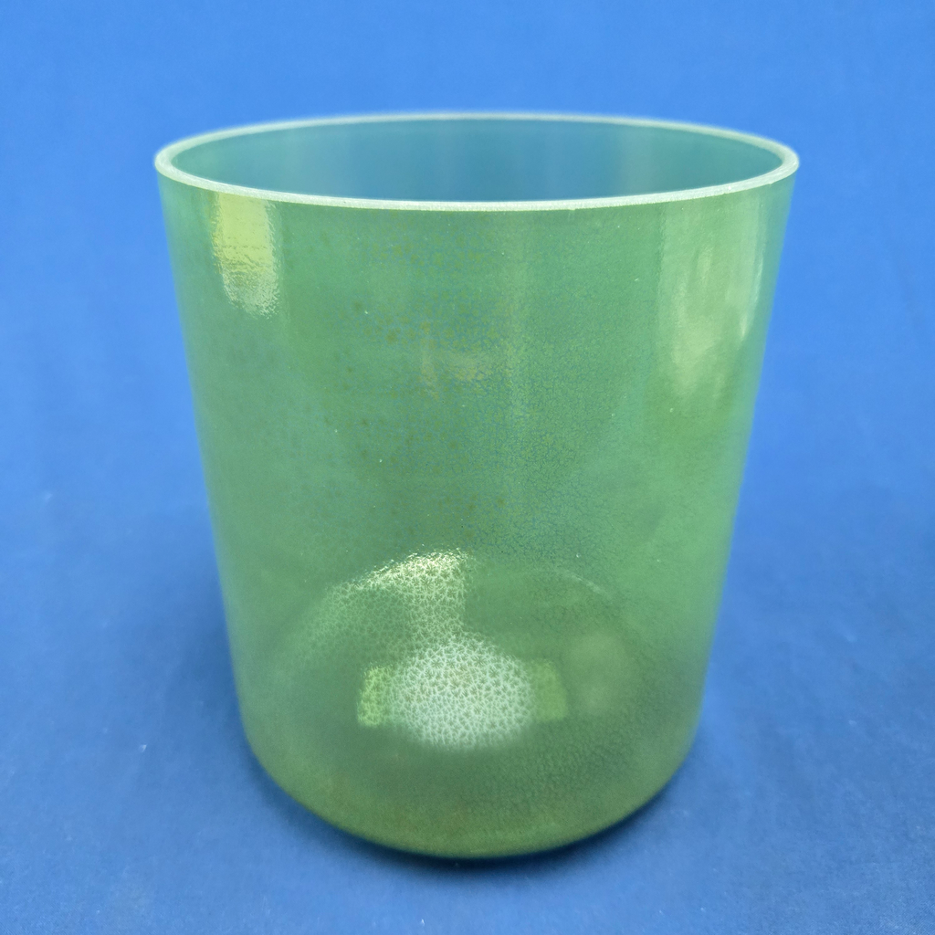[#4181] Moldavite Infused Quartz Crystal Singing Bowl | 6" | 4A-12 | 463 Hz