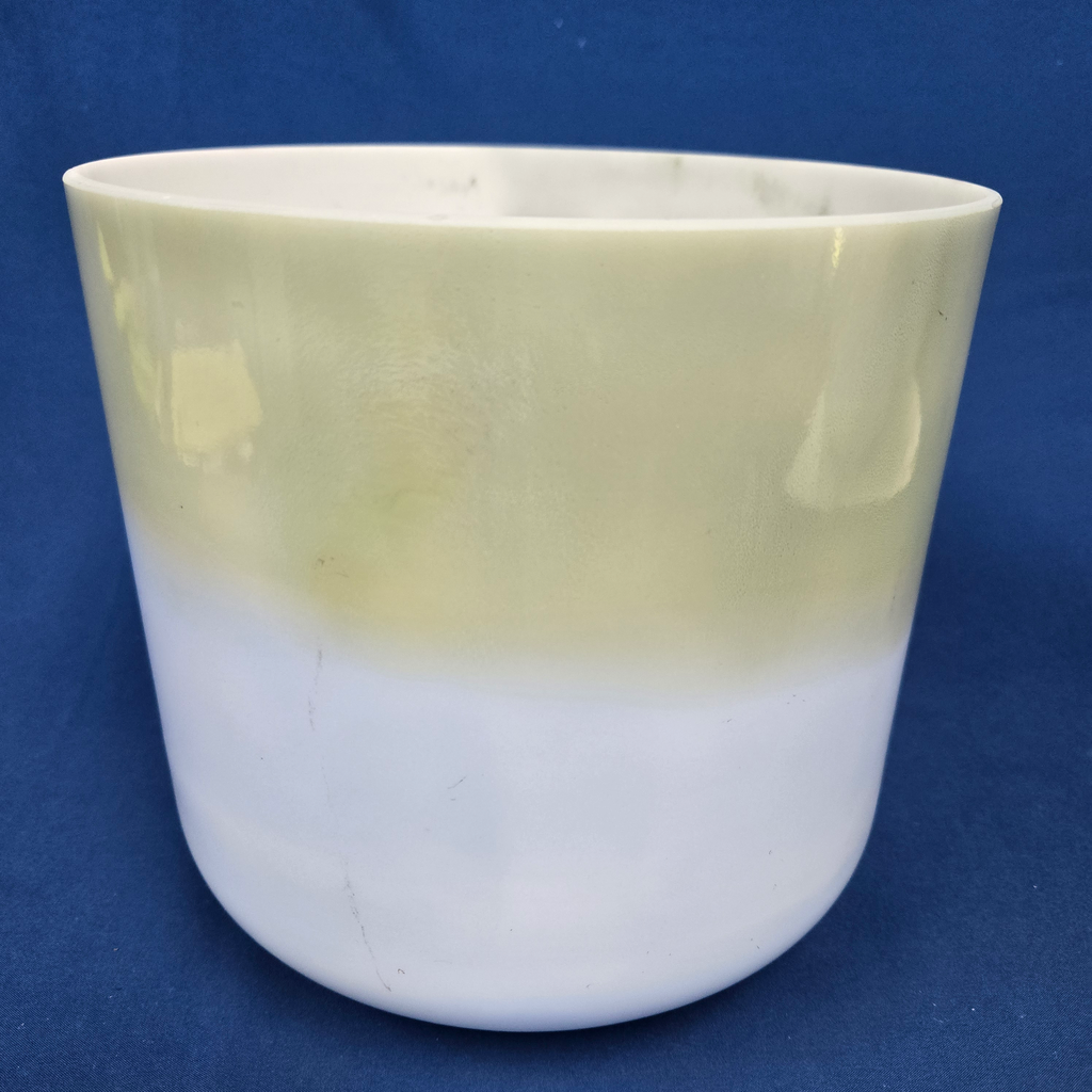 [#4212] Spearmint & Blueberry Infused Quartz Crystal Singing Bowl | 8" | 4 C +13 | 263 Hz