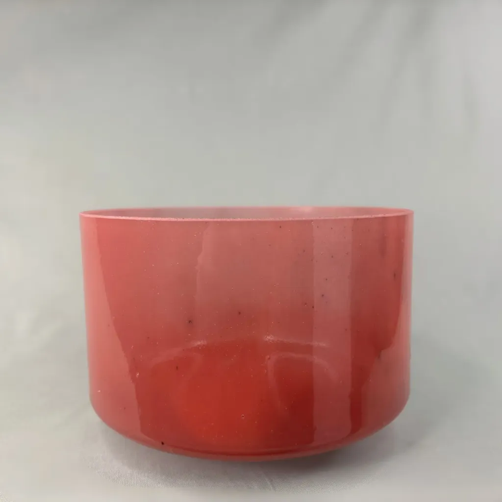 [1525] Peach Garnet Quartz Crystal Singing Bowl | 9" E Note | A=432 Tuning | #1525