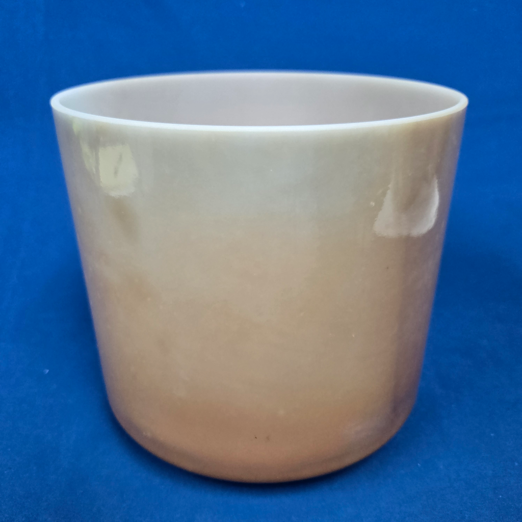 [#4242] Golden Honey Infused Quartz Crystal Singing Bowl | 8" | 4 D -19 | 290 Hz