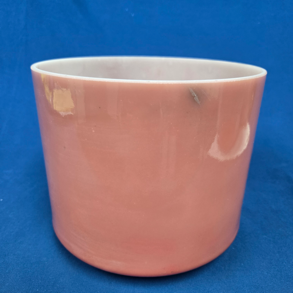 [#4251] Rose Quartz Infused Quartz Crystal Singing Bowl | 8" | 4 D -30 | 28 Hz