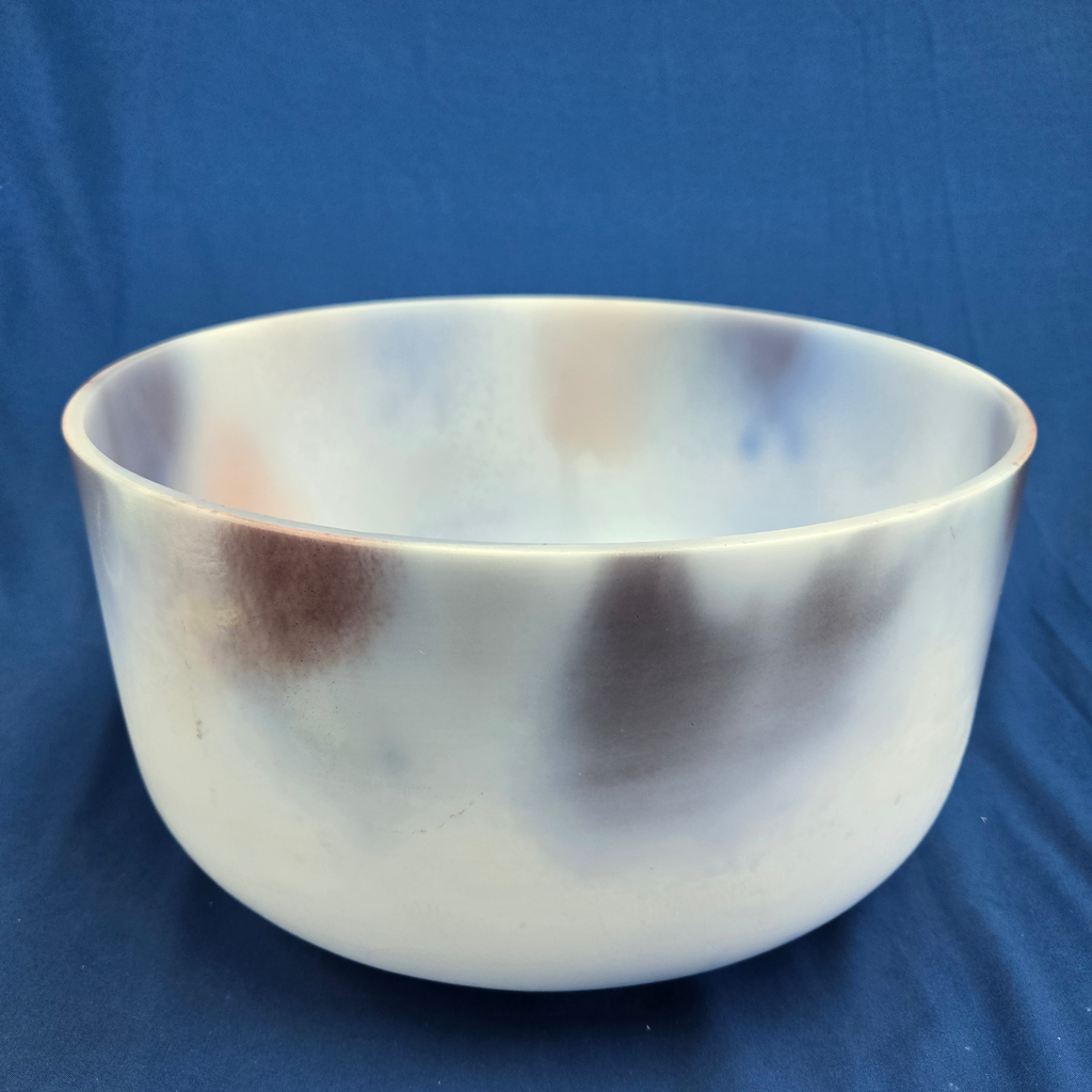 [#4268] Lepidolite Infused Quartz Crystal Singing Bowl | 14" | 3 A# -45 | 227 Hz