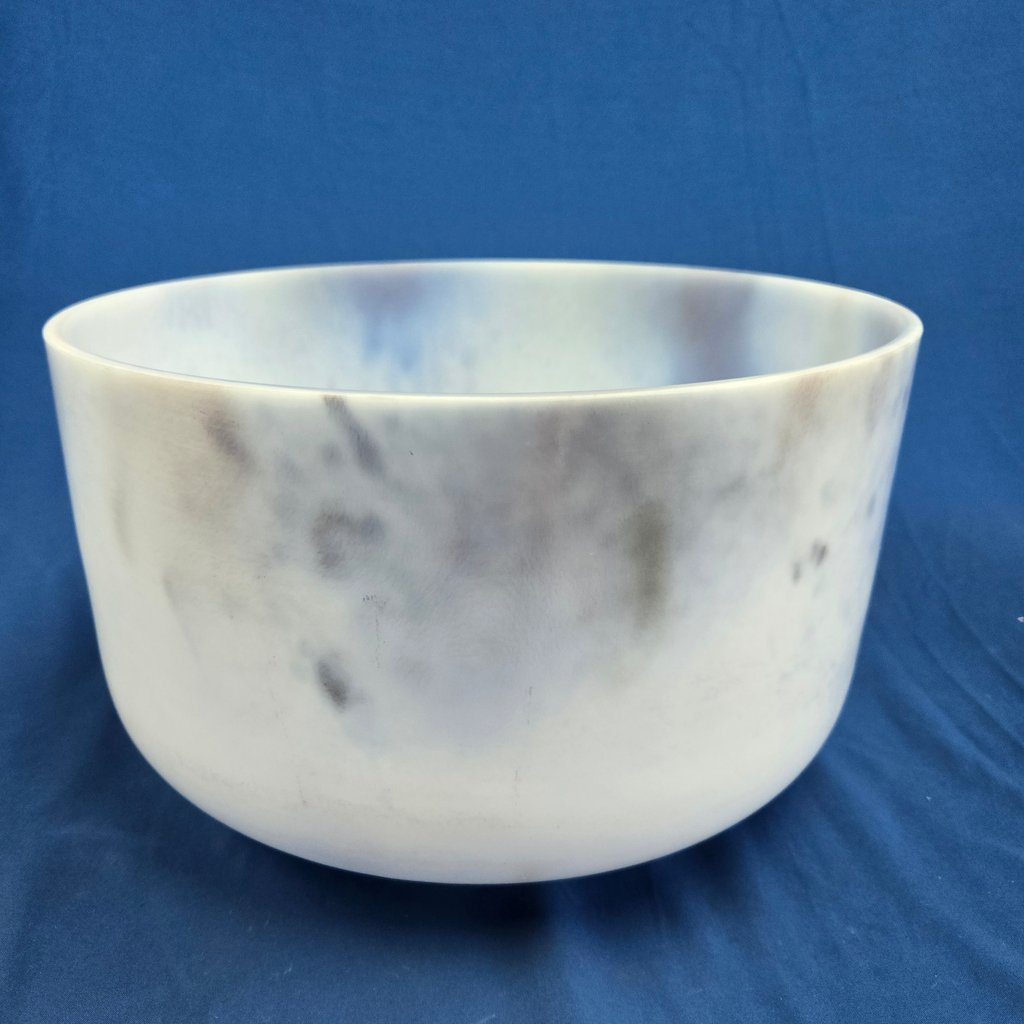 [#4273] Lepidolite Infused Quartz Crystal Singing Bowl | 14" | 3 G 0 | 196 Hz
