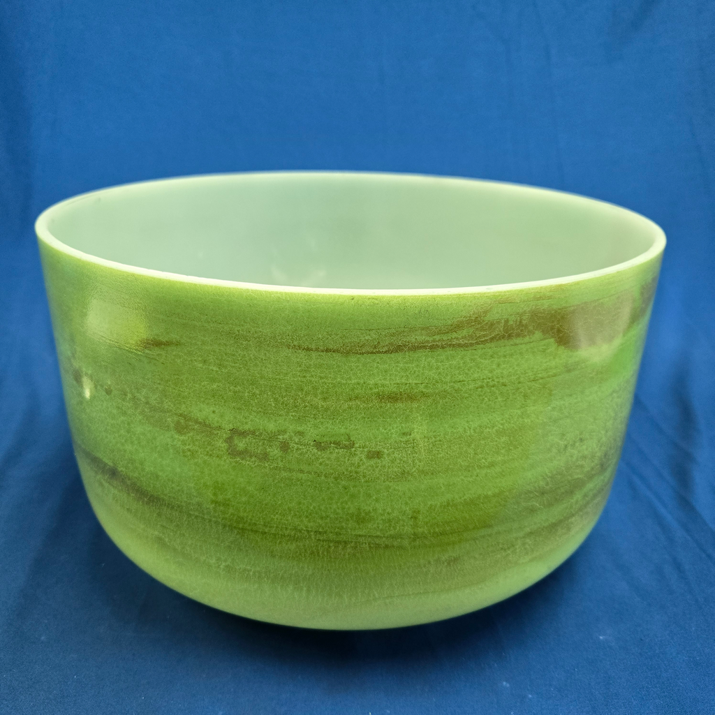 [4277] [#4277] Matcha Infused Quartz Crystal Singing Bowl | 14" | 3 F -30 | 171 Hz