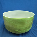 [#4279] Matcha Infused Quartz Crystal Singing Bowl | 14" | 3 A -37 | 215 Hz