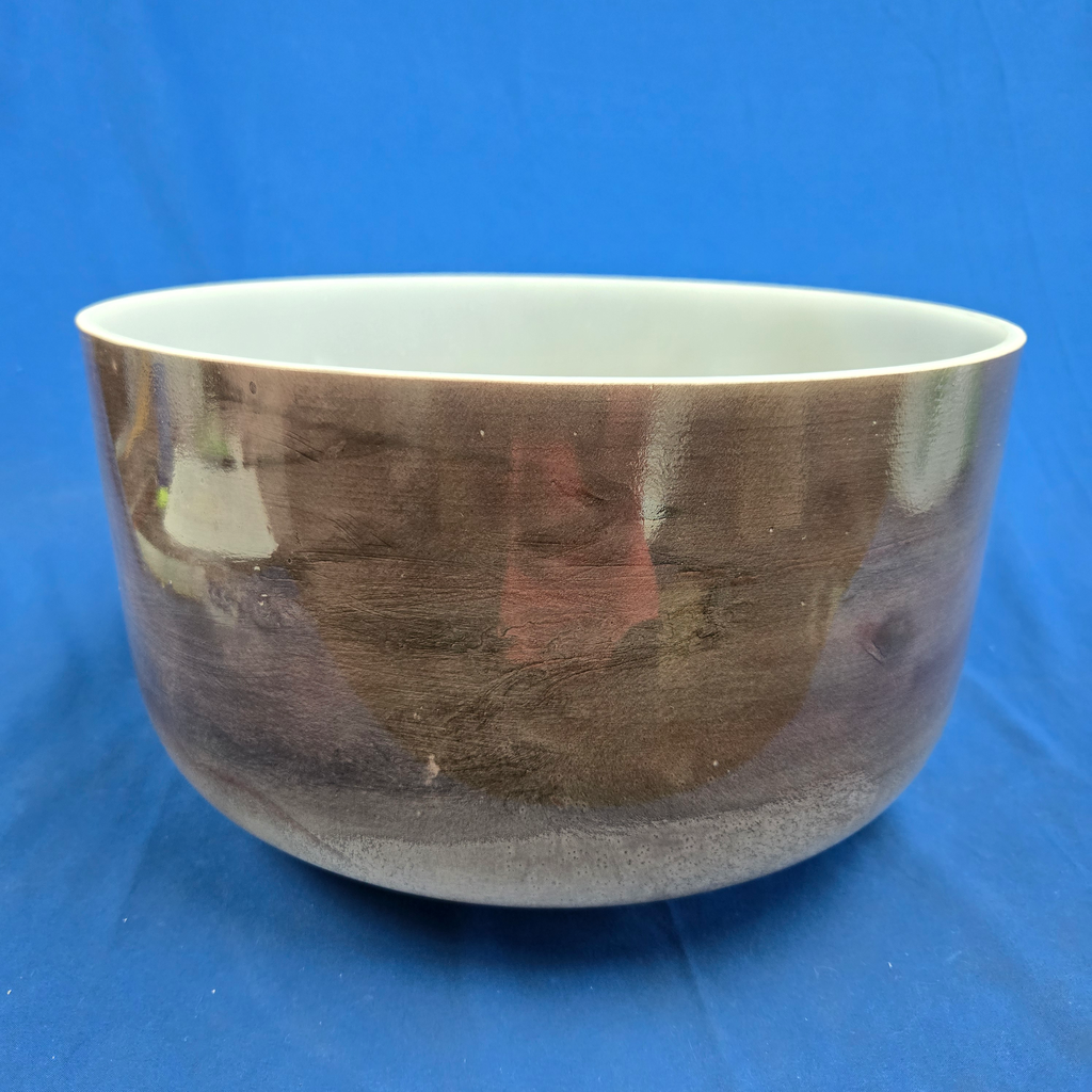 [4281] [#4281] Cacao Infused Quartz Crystal Singing Bowl | 14" | 3 G# -34 | 203 Hz