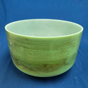 [#4284] Matcha Infused Quartz Crystal Singing Bowl | 14" | 3 F +13 | 176 Hz