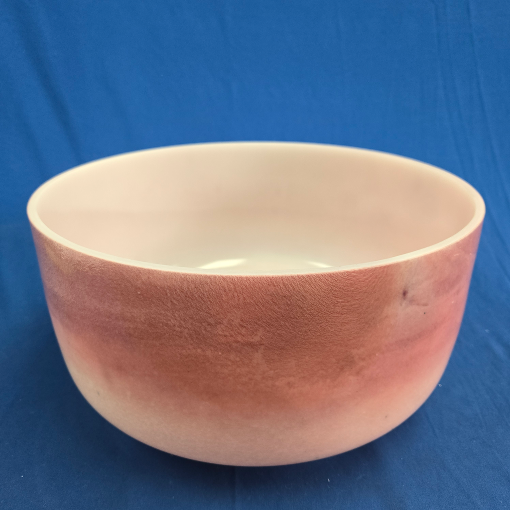 [4288] [#4288] Rose Quartz Infused Quartz Crystal Singing Bowl | 14" | 3 G# +26 | 210 Hz