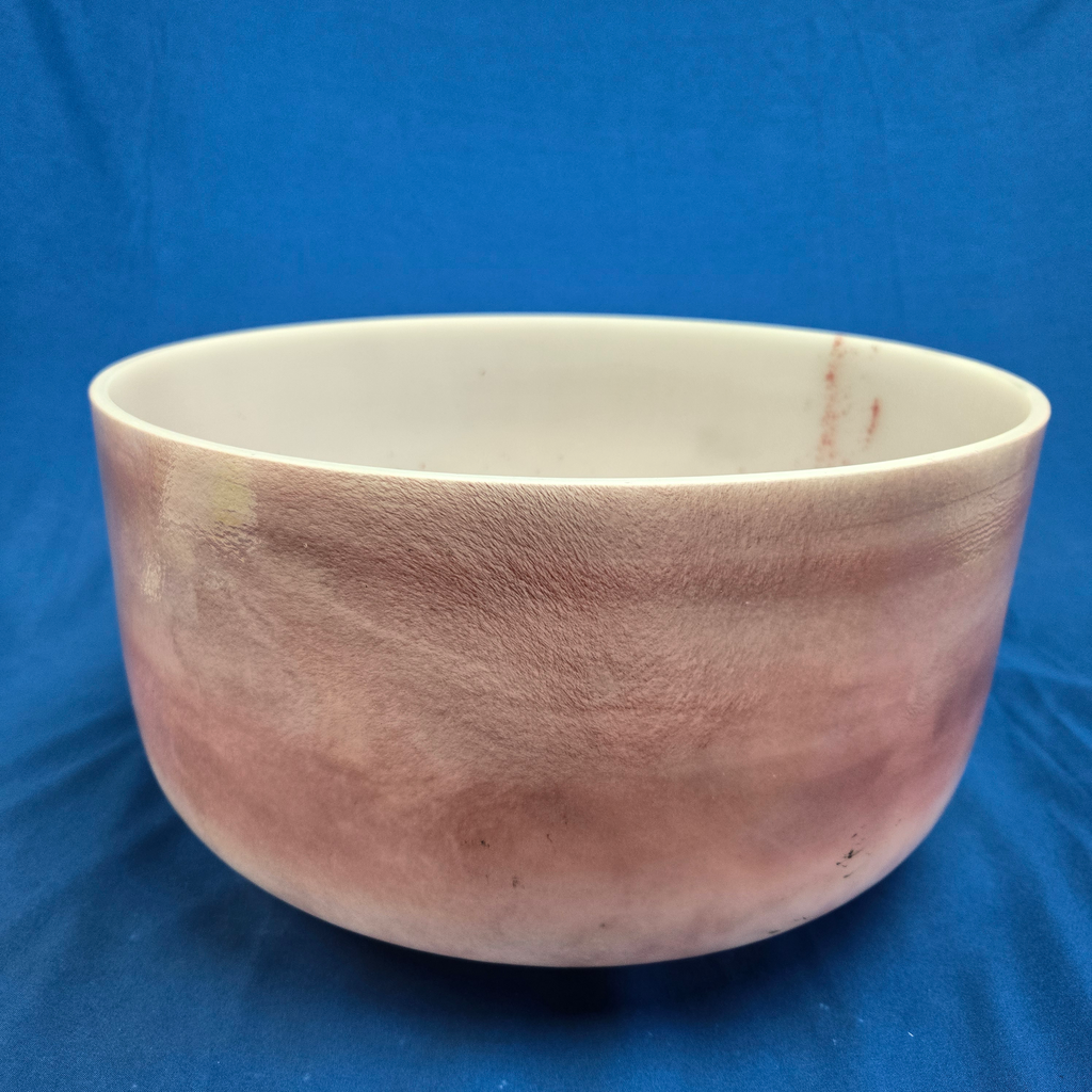[4290] [#4290] Rose Quartz Infused Quartz Crystal Singing Bowl | 14" | 3 G -25 | 193 Hz