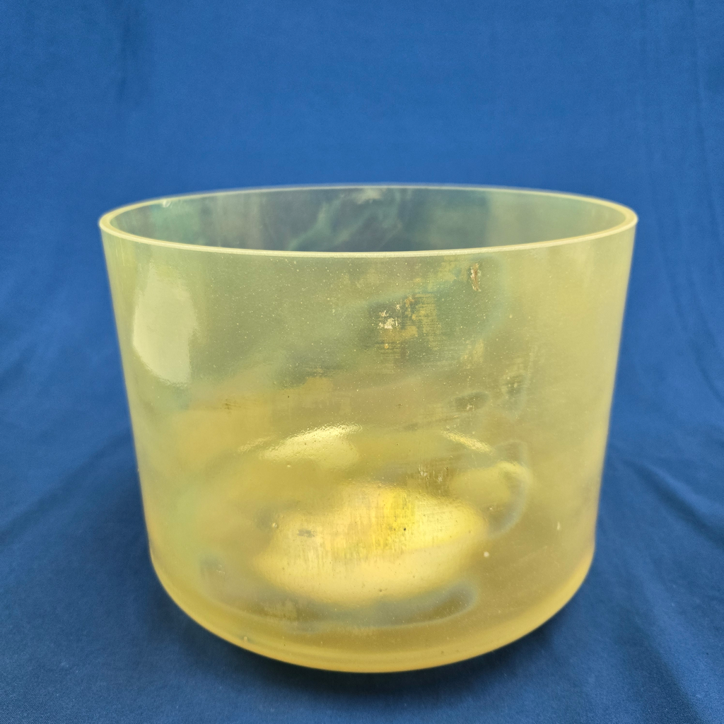 [#4318] Citrine Infused Quartz Crystal Singing Bowl | 9" | 4 F# -46 | 269 Hz