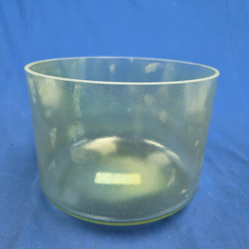 [#4336] Dioptase Infused Quartz Crystal Singing Bowl | 9" | 4 E +14 | 332 Hz