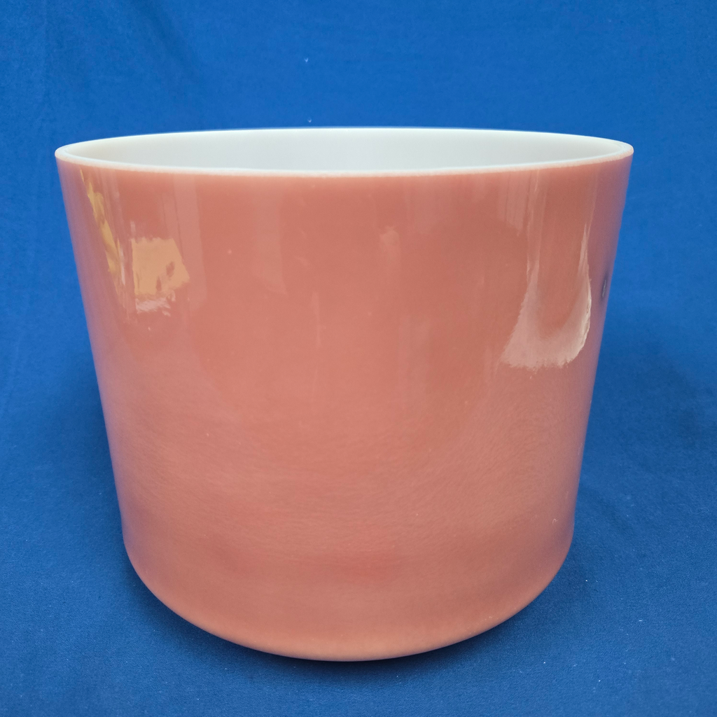 [#4372] Rose Quartz Infused Quartz Crystal Singing Bowl | 9" | 4 C +39 | 267 Hz