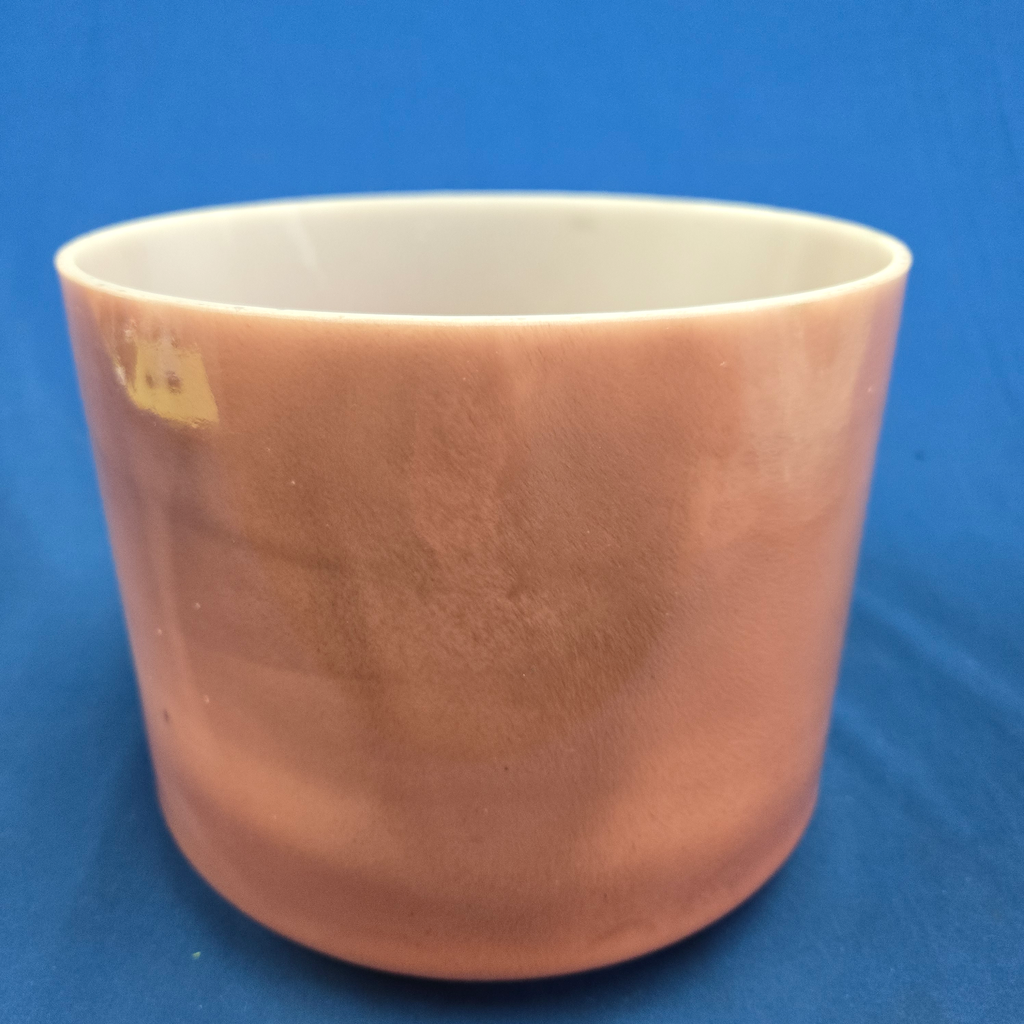 [#4374] Rose Quartz Infused Quartz Crystal Singing Bowl | 9" | 4 C# +39 | 283 Hz