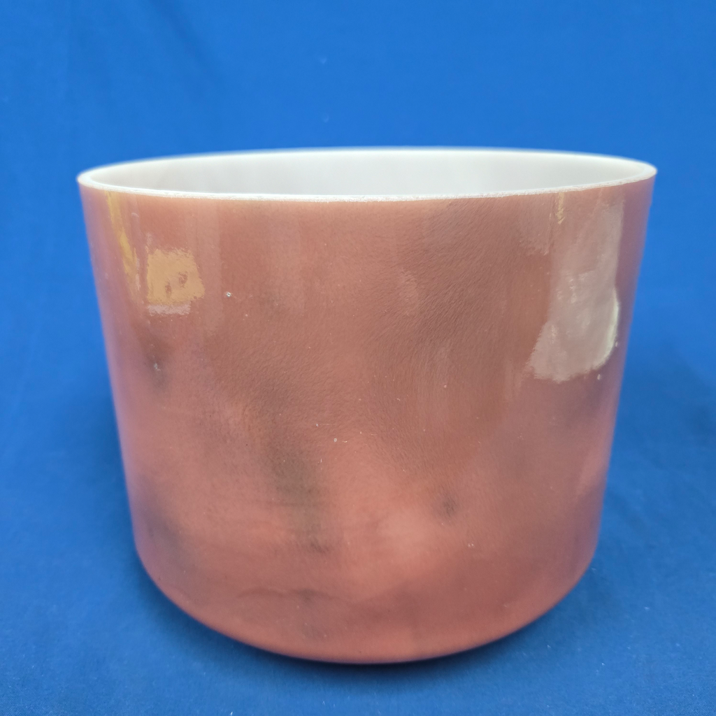 [#4377] Rose Quartz Infused Quartz Crystal Singing Bowl | 9" | 4 D +24 | 297 Hz
