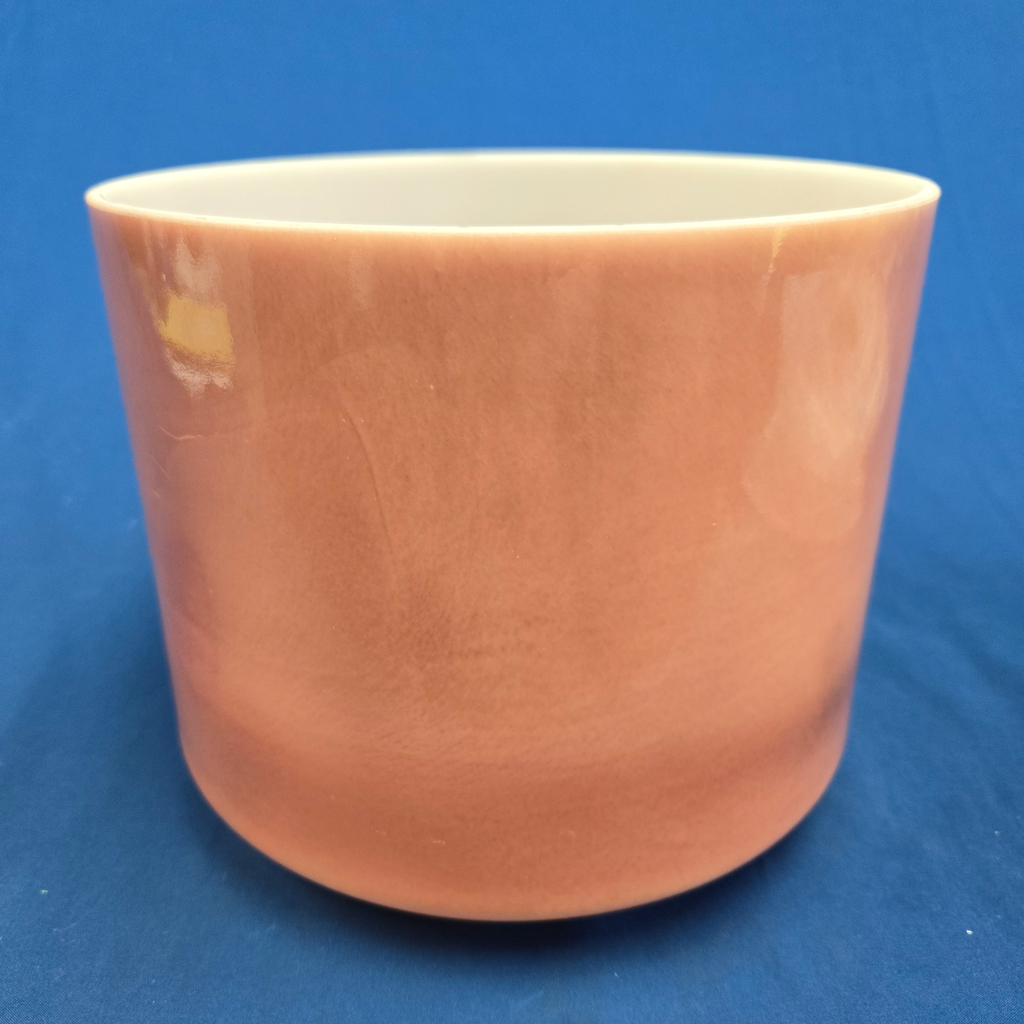 [#4378] Rose Quartz Infused Quartz Crystal Singing Bowl | 9" | 4 C# +45 | 284 Hz