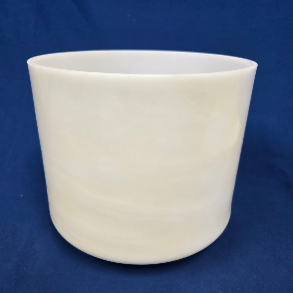 [#4397] Calcium Infused Quartz Crystal Singing Bowl | 9" | 4 E +13 | 332 Hz