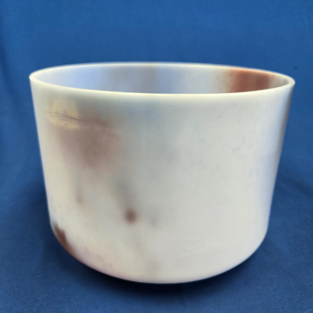 [#4406] Lepidolite Infused Quartz Crystal Singing Bowl | 9" | 4 F +10 | 351 Hz