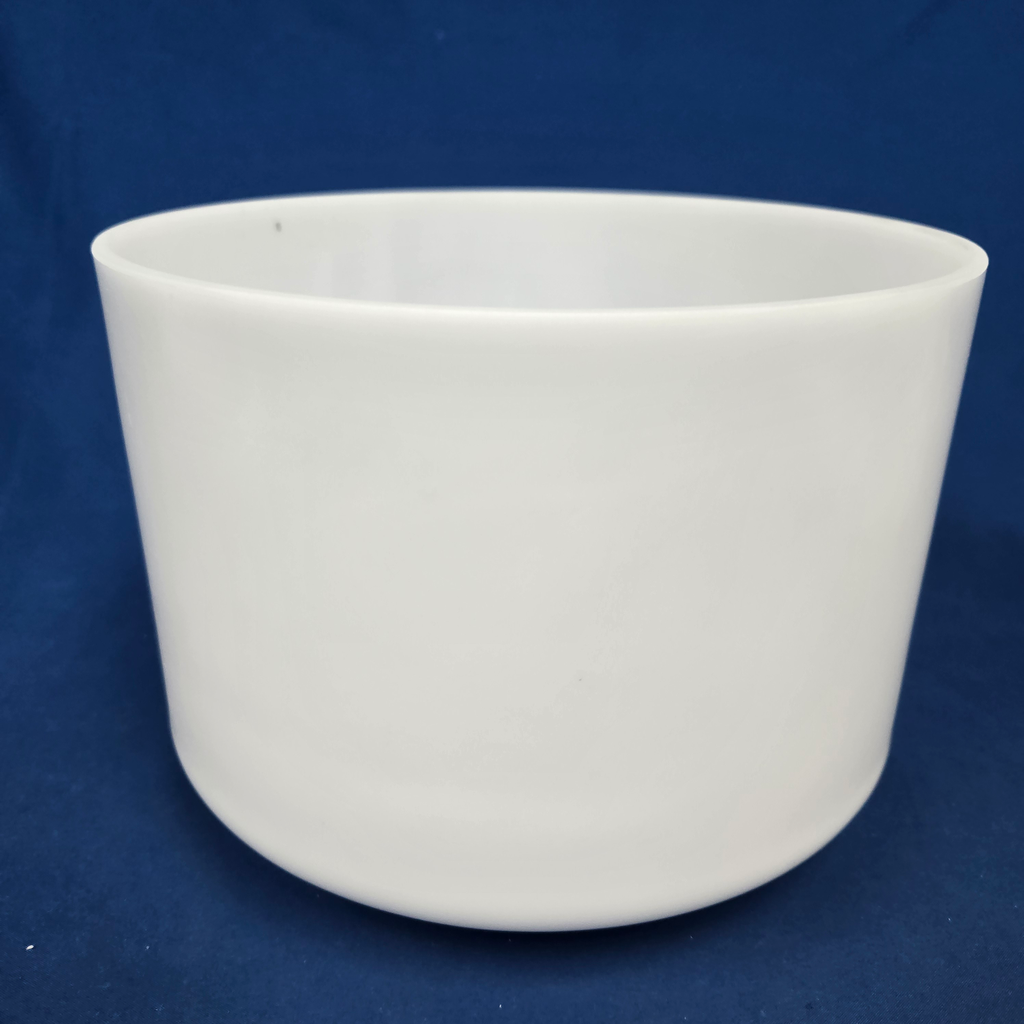 [#4410] Opaque Quartz Crystal Singing Bowl | 9" | 4 E 0 | 329 Hz